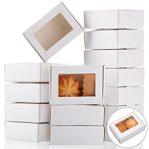 Zonon Mini Kraft Soap Boxes with Window Homemade, White, 30 Pcs - color: White
