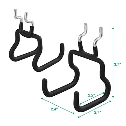 Pegboard Hooks, 8 Pack Peg Board Tool Utility Hooks & Hangers (Black) - color: Black