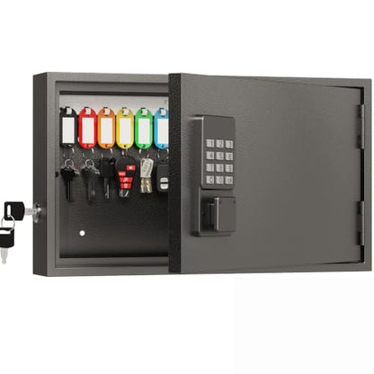 WeHere 30 Key Lock Box Wall Mount, Smart Key Cabinet with Keypad for Office - size: 30-Keys