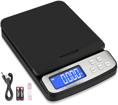 Fuzion Shipping Scale - Digital Postal Scale 90lb x 0.1oz, Flip-up Platform - color: Black