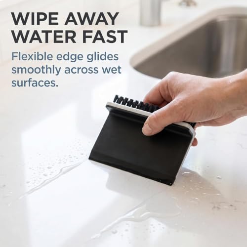 2 Pcs Black Kitchen Sink Squeegee Cleaner Countertop Brush Wiper Vegetable Cleaning Brush Wiper Home Kitchen Tool Accessories Fruit and Vegetable Cleaning Brushes