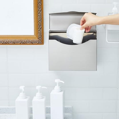 Tioncy 8 Pcs Sanitary Napkin Disposal Receptacle Wall Mount, Silvery White