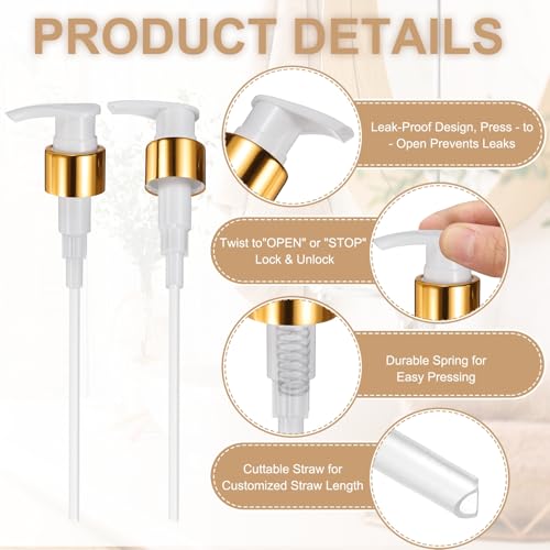 uxcell Soap Dispenser Pump Heads Gold/White 12 Pcs Pcs - color: Gold/White, size: 24/410