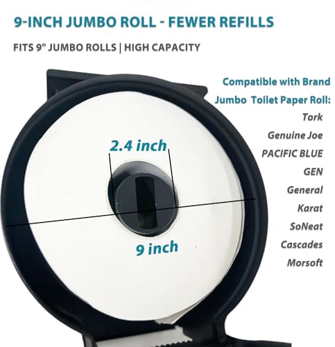 Commercial Toilet Paper Dispenser with Shelf: Wall Mount Stainless Steel - color: Matte Black