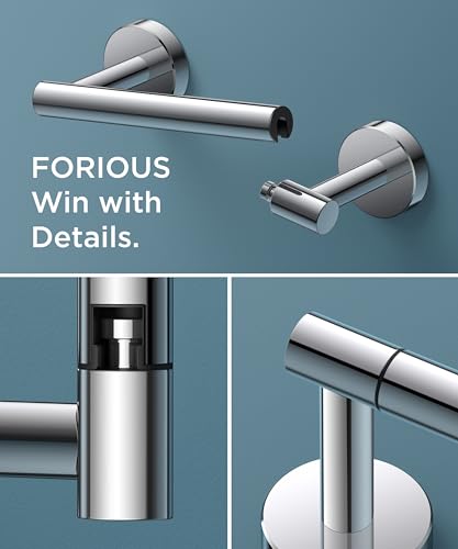 FORIOUS Commercial Toilet Paper Holder Wall Mount Bathroom Tissue Holder - color: Chrome