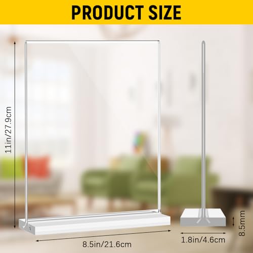 Dynta Acrylic Sign Holder 8.5 x 11 Inches, Double Sided Table Sign Holder - color: Clear, size: 8.5x11 14 Pack