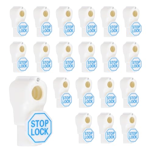 20Pcs Peg Hook Locks (8mm) PC Magnet Anti-Theft Pegboard Display Hook Locks Security Red Stop Tools, Fits Retail Shop/Shopping Center/Garage Tools, White - color: White, size: 8mm