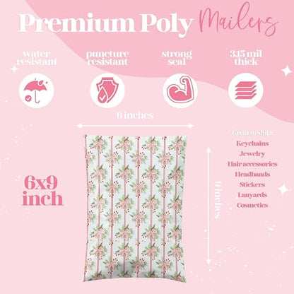 Pretty Package Store Poly Mailers 10x13, Christmas Bows, 100 Pack - color: Christmas Bows, size: 10x13