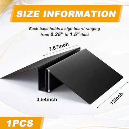 Blulu 1 Pcs 12 Inches Metal Floor Sign Stand Holder M Mount Holder Graphic Floor Standing Display Stand for Composite Foam Board, Acrylic Glass Sign, Base Only - size: 12 inches