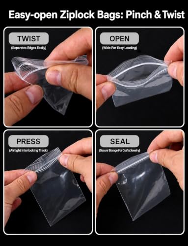 Small Plastic Bags 3x4 Inch - 500 PCS Clear Resealable Zipper Bags for Jewelry, Beads, Screws & Small Parts Storage - 2 Mil Thick - size: 3x4 Inch (Pack of 500)
