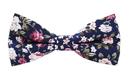LEVAO Men's Cotton Floral Printing Bow Tie - color: Cb056