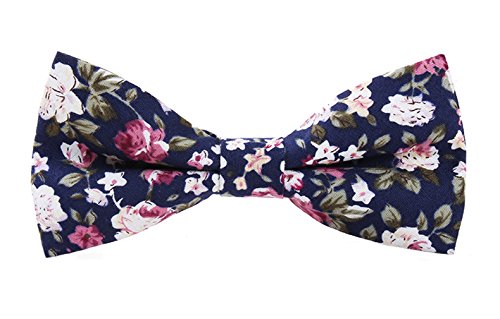 LEVAO Men's Cotton Floral Printing Bow Tie - color: Mix 3