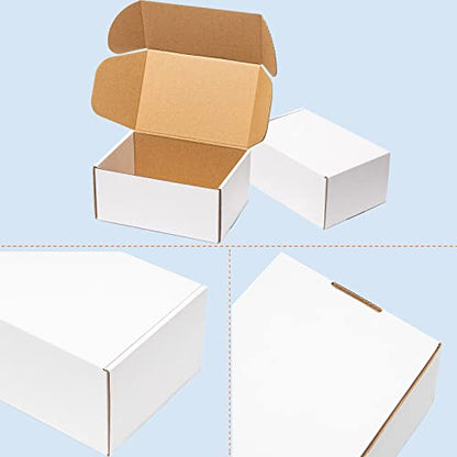 Wowxyz Shipping Boxes 12x9x4" 25 Pack White Corrugated Cardboard Mailer - size: 12x9x4"