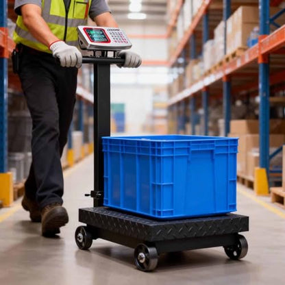 660lb Industrial Platform Scale Foldable with Wheels, LB/KG - color: Black-D