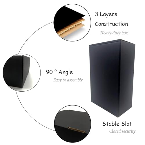 24 Pack 9x6x3 inches Black Shipping Boxes, Cardboard Packaging Mailing Box - size: 9x6x3 Inches