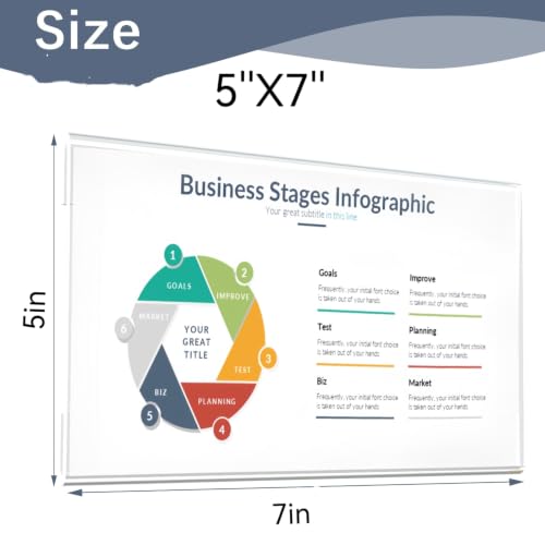 5x7in Wall Acrylic Sign Holder Horizontal, 10 Pack - size: 5X7