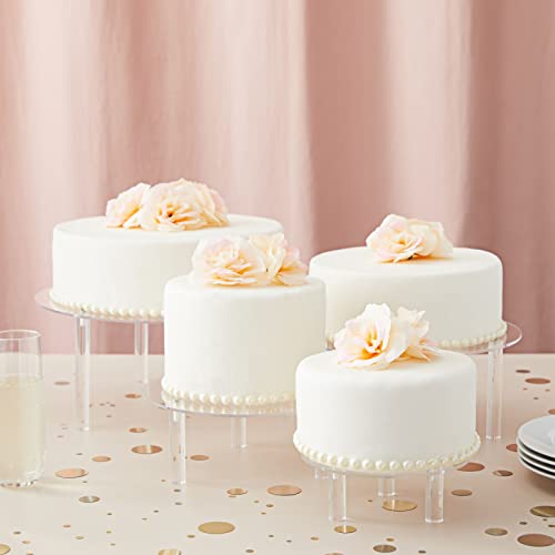 Juvale 4-Piece Round Acrylic Cake Stand Set - Versatile Dessert Display - Customizable Multi-Tier Buffet Risers - Easy-Store Stackable Acrylic Cupcake Stand - 6 in, 8 in, 10 in & 12 in, Clear