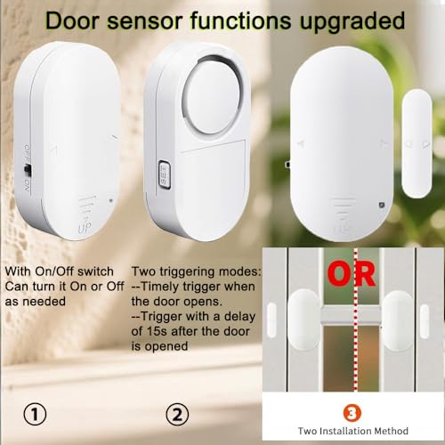 Door Chime,Door Open Contact Sensor Alarm with 600 FT Range,5 Volume Levels,Door Ringer Alert for Business/Store/Home/Office When Enter with Switch ON/Off Button Sensor (One Sensor One Receiver)