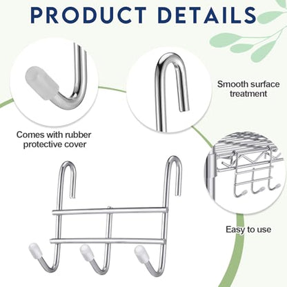 Teenyyou 6 Pack 3 Hook Attachment for Wire Shelving, Chrome - color: Chrome