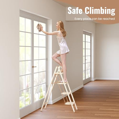 4 Step Ladder, Folding Step Stool with Anti Slip Widened Pedal - size: 4 Step