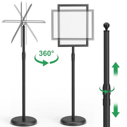 GUOHONG 2Pack Sign Stand 8.5x11 Inch, Adjustable Floor Standing Sign Holder