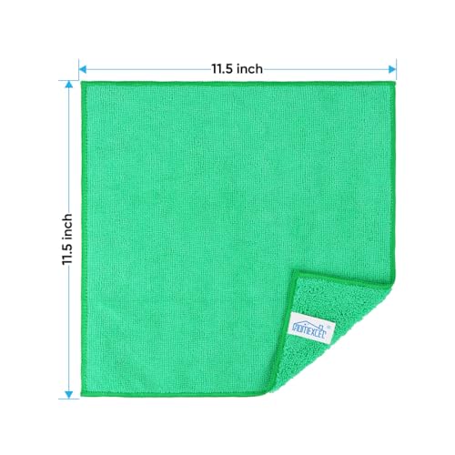 HOMEXCEL Green Microfiber Cleaning Cloth, Microfiber Towels for Car, 12 PK - color: Green