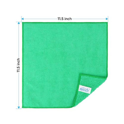 HOMEXCEL Green Microfiber Cleaning Cloth, Microfiber Towels for Car, 12 PK - color: Green