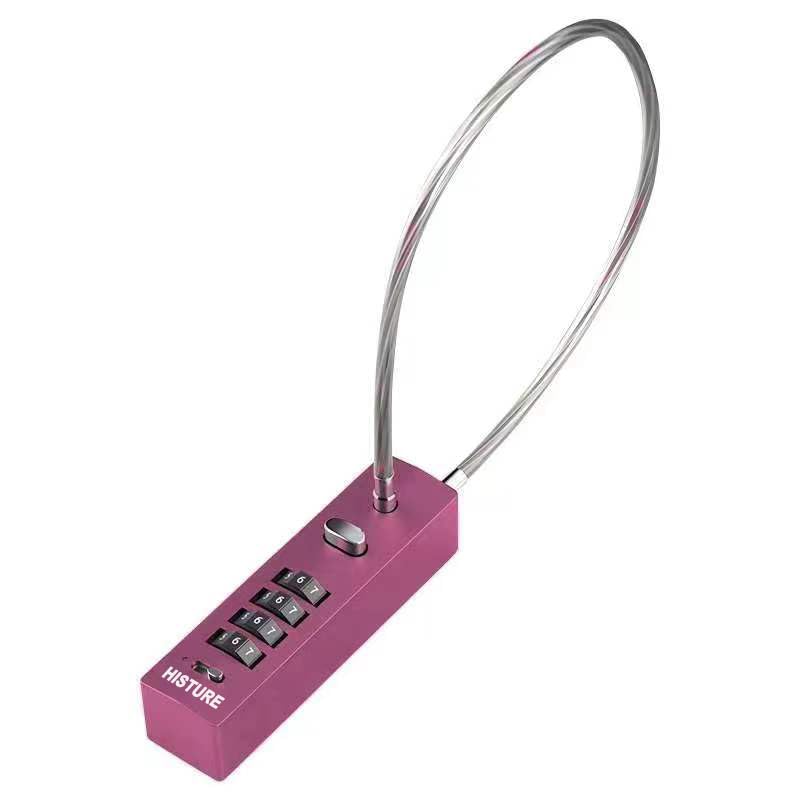 gate Locks for Outdoor Fence gate Lock Locker Lock Bike Lock Cable Chain Lock Combination Lock Outdoor(Pink) - color: Pink