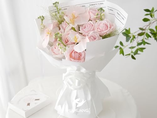 HUIHUANG White Pull Bows for Gifts, Christmas Gift Bows 4" x 8" x 12 PCS - color: White, size: 1 Pack (12 bows, 4 in x 8 in)