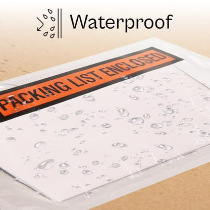 PSBM 1000 PCS 5.5 x 10 Inch Orange Panel Face Packing List Enclosed Envelopes, Invoice Packing Slips Pouch for Mailing Labels, Invoices, Documents and Slips - size: 5.5 Inch x 10 Inch Orange / Back Side Load