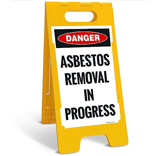 OSHA Danger Asbestos Removal in Progress Sidewalk Sign Kit, - size: 10x16 Inches, style: A-frame + 2 Panel Kit