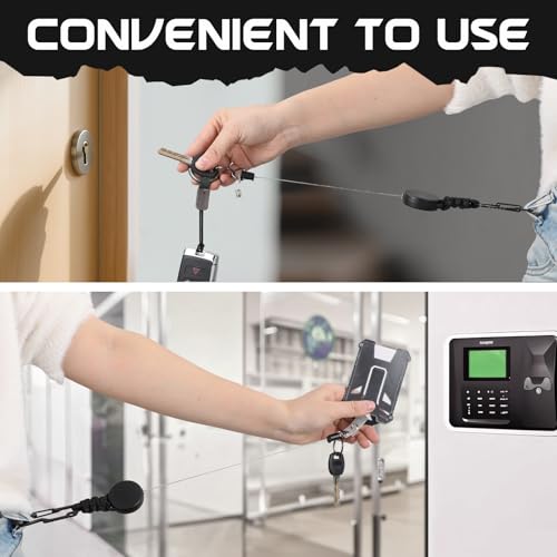 2 Pack Heavy Duty Retractable Badge Reel with Hard Id Holder - style: 2 Set Tactical Badge Holder