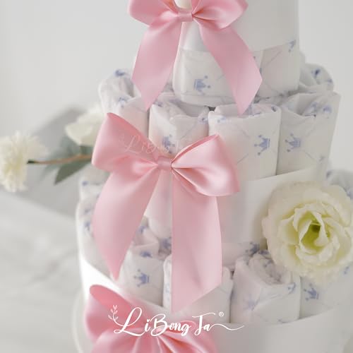Baby Pink Pre-Made Twist Tie 4.5 Inch Gift Wrap Bows 24 Counts - color: Pink