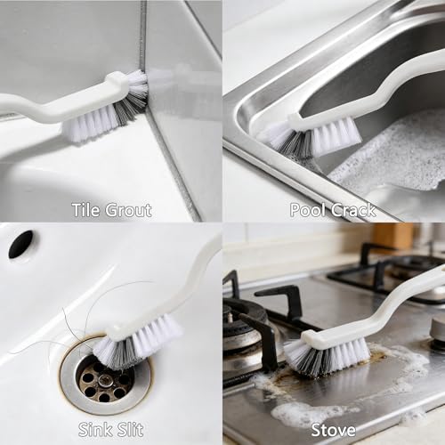 Commercial-Grade Crevice Cleaning Brush Set, Ultra-Stiff Heavy-Duty Gap Scrubber Tools for Bathroom Grout, Window Tracks & Auto Detailing, Zero Cross-Contamination,12Pcs - size: 12Pack