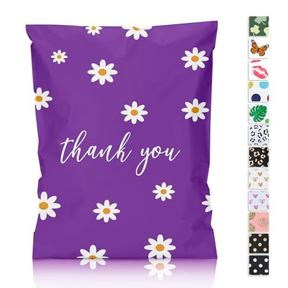 JinRuiKJ Thank You Poly Mailer 10x13 100 Pack, Chrysanthemum Design - color: Chrysanthemum, size: 10x13'' - 100 Pack