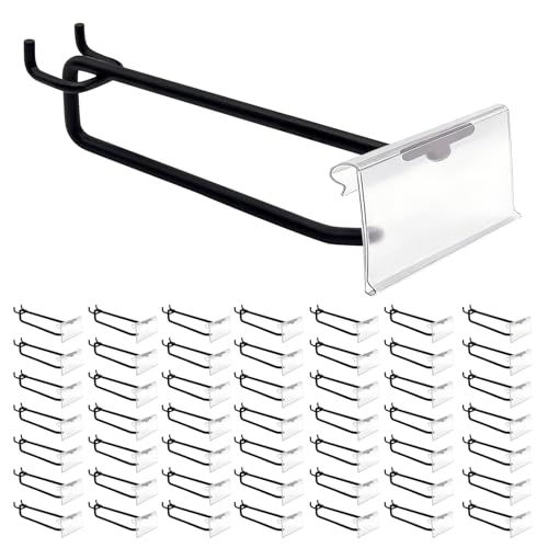 8" Pegboard Hooks with Label, 50Pcs Heavy Duty for 1/4" Board, Garage Storage - size: 8inch-50pcs