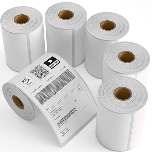 6 Rolls 4" x 6" Direct Thermal Printer Label, 250 Labels/Roll - size: 6 Rolls/1500 Labels