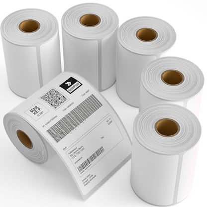 6 Rolls 4" x 6" Direct Thermal Printer Label, 250 Labels/Roll - size: 6 Rolls/1500 Labels