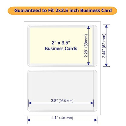 IMAGAME Clear Adhesive Business Card Pockets, 50 Pack - size: 2-1/2” x 4-1/8” for 2" x 3.5" Business Cards