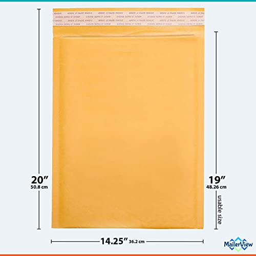 Kraft Bubble Mailers 14.25x20, Self Seal Padded Envelopes #7, 50 Pack Bulk - size: 14.25"x20" / 50 Pack