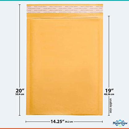Kraft Bubble Mailers 14.25x20, Self Seal Padded Envelopes #7, 50 Pack Bulk - size: 14.25"x20" / 50 Pack