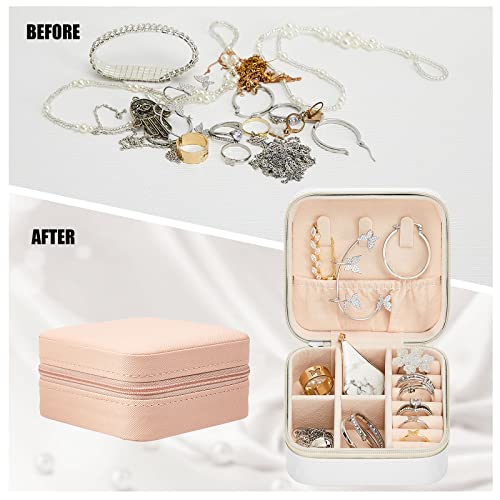 Taiyin 6/12/50 Pcs Travel Jewelry Case Bulk - color: White, Pink