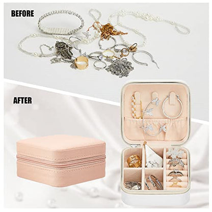 Taiyin 6/12/50 Pcs Travel Jewelry Case Bulk - color: White, Pink