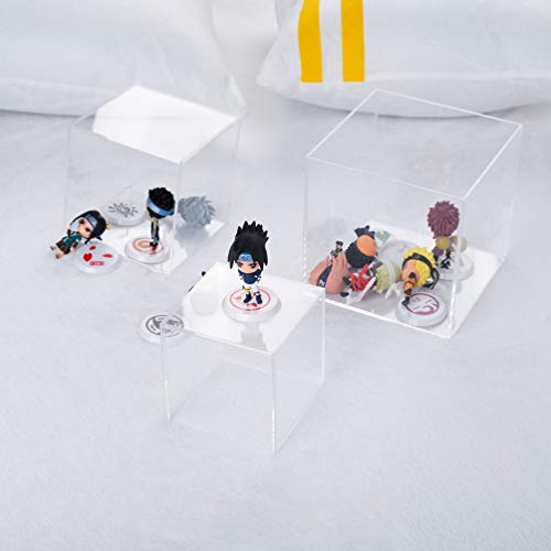 Red Co. Set of 3 Crystal Clear Acrylic Cube Display Nesting Riser Stands with Hollow Bottoms | Transparent - color: Clear, size: 4",5",6" - 1 Pack