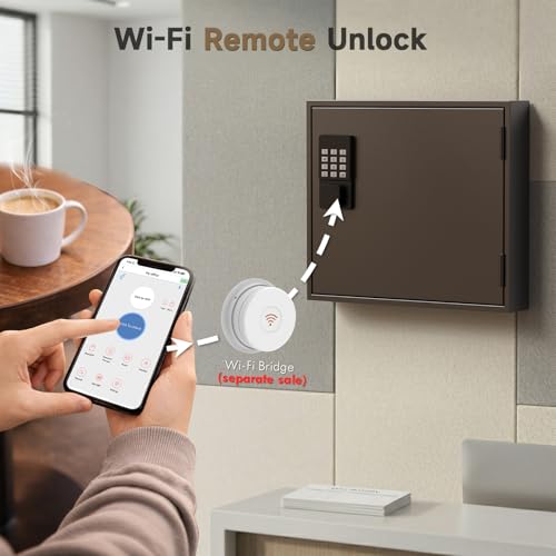 WeHere 60 Key Lock Box Wall Mount, Smart Key Cabinet with Keypad for Office - size: 60-Keys