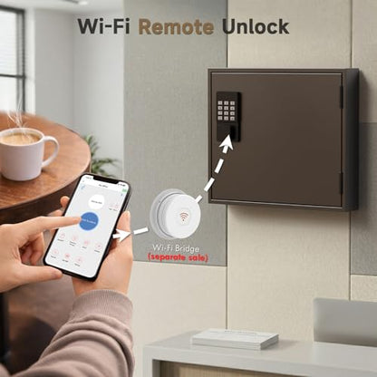 WeHere 60 Key Lock Box Wall Mount, Smart Key Cabinet with Keypad for Office - size: 60-Keys