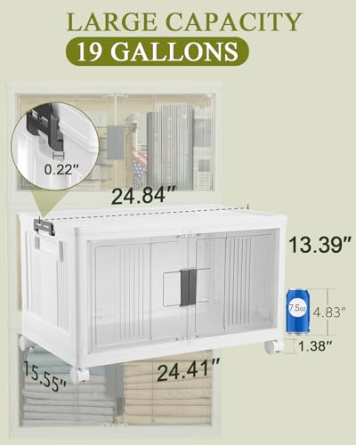 OlarHike 76QT Storage Bins with Lids for Home, Closet, Office, Dorm, 4 Pack - size: 76QT-White
