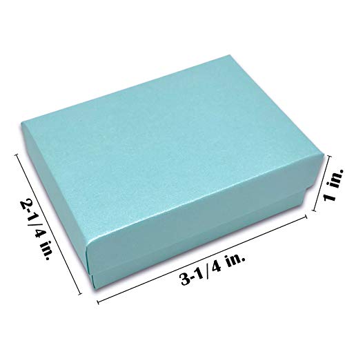 TheDisplayGuys 100 Cardboard Jewelry Gift Boxes with Inserts - Turquoise