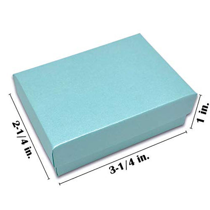 TheDisplayGuys 100 Cardboard Jewelry Gift Boxes with Inserts - Turquoise