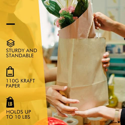RACETOP Brown Kraft Paper Gift Bags 90 Pack 3 Sizes with Handles Bulk - color: Brown 10x5x13-8x4.5x10.8-5.8x3.2x8.25, size: 1 Count (Pack of 90)